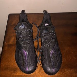 Mens size 10 Addidas Adizero black iridescent cleats